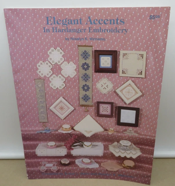 1991 Elegante folleto de patrones de acentos bordados hardanger