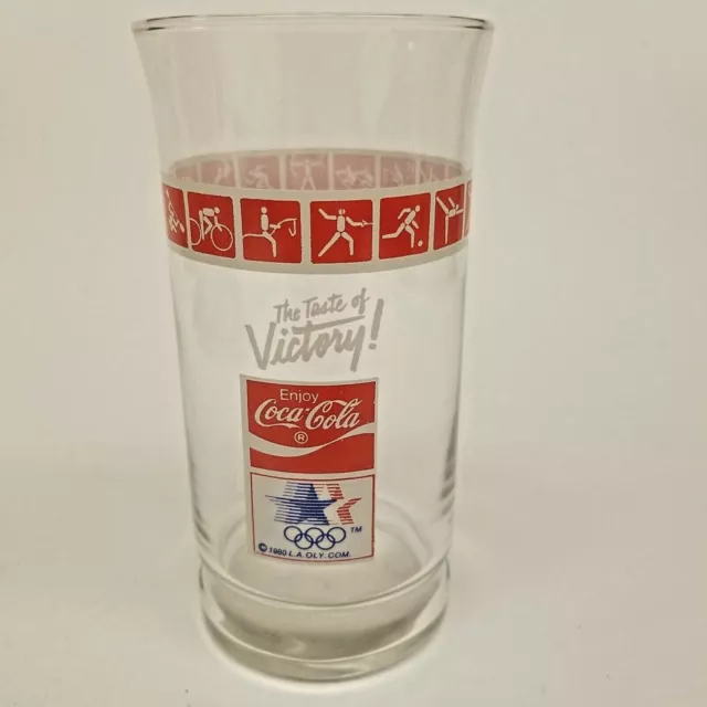 Vintage Coca-Cola 1980 LA Olympics Glass The Taste Of Victory Coke Los Angeles