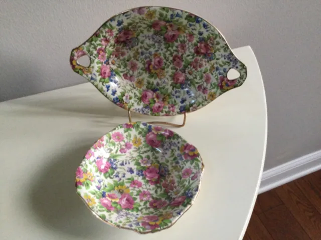 Royal Winton Summertime Chintz Oval Candy Dish, Small Bowl NICE!