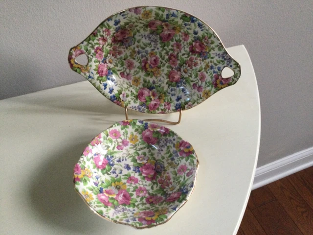 Royal Winton Summertime Chintz Oval Candy Dish, Small Bowl NICE!