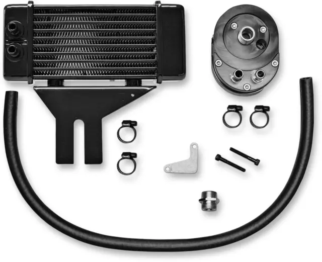 91-17 for Harley FXD/FXDWG JAGG Oil Cooler Kit 10-Row Low Mount Horizontal