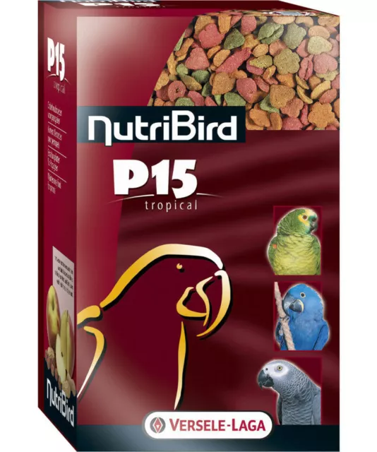 NutriBird P15 Tropical, 1 kg, Erhaltungsfutter für Papageien - multicolor