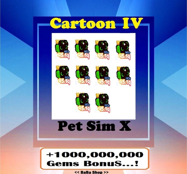 10x Cartoon Coins IV Rainbow Hot Dog - Pet Simulator X - PSX - Fastest