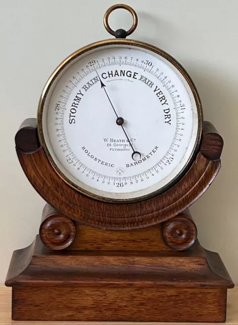 Vintage W. Heath & Co Desk Top Holosteric Barometer & Stand Made In Paris Faulty