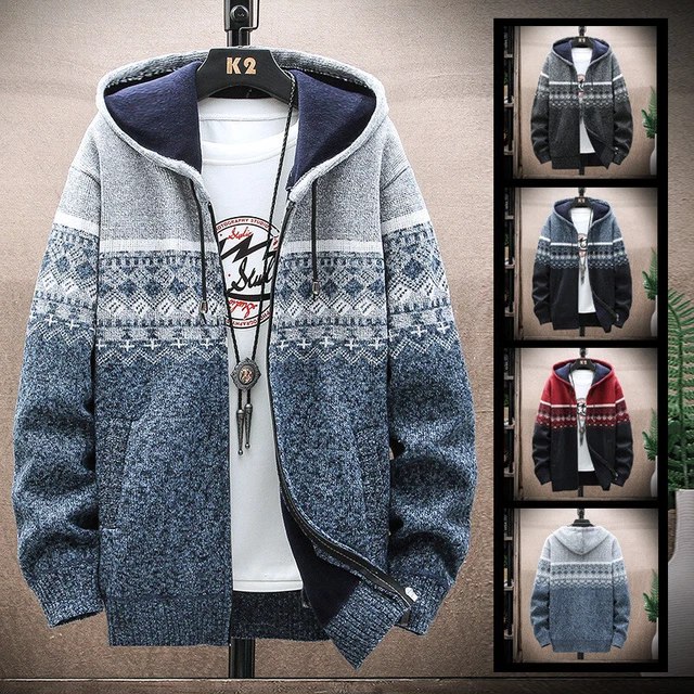 Mens Thick Fleece Lined Hooded Hoodie Winter Zip Up Coat Jacket Sweatshirt Warm 2
