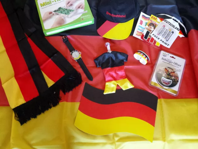 Fußball WM Deutschland Fanartikel Magnetflagge Armbanduhr Mini Kicker Fahne