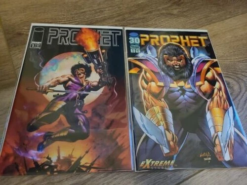Prophet #1 Vol. 2 1995 and #1 Vol. 1 Reprint 2022. Gemini Mailer | Bag and Board