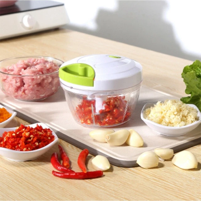 Mini Chopper Handheld MANUAL MINI FOOD Chopper Hand Held Slicer Processor Vegetable Mincer ...