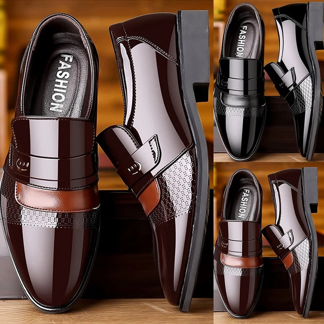 Chaussures habillées de bureau polyvalentes pour hommes bout pointu mocassins O