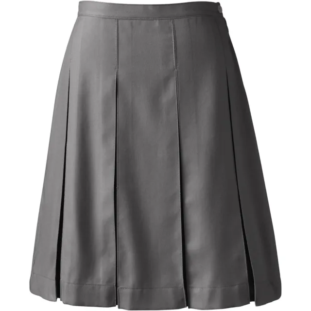 Lands' End Women's Box Pleat Skirt Top of Knee Size 2 #407089 Gray