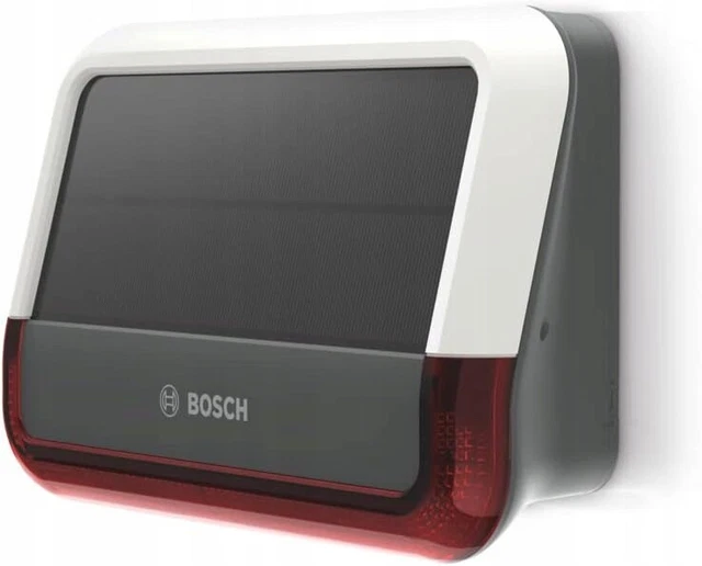 J1 Bosch Smart Home Außensirene, kabellose Alarmanlage mit Solarpanel