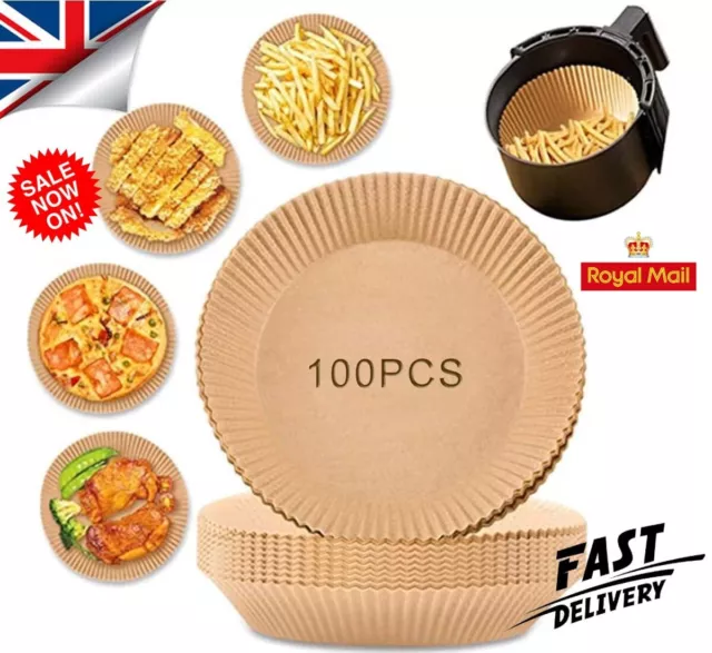 Round Square Mat Air Fryer Non Stick Disposable Paper Liner Parchment Steamer UK