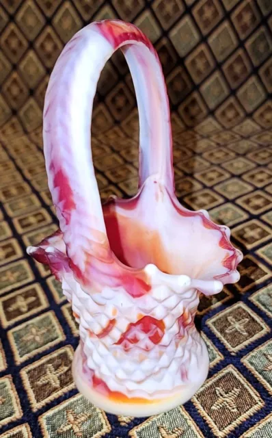 Imperial Glass Ruby Red Slag Miniature Sawtooth Basket