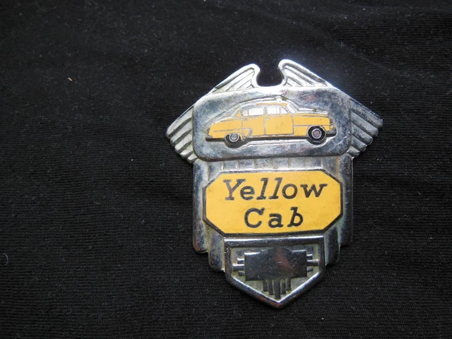 Vintage Rare Yellow Cab Driver Badge/Hat Badge Beautiful!! Vintage Rare Yellow Cab Driver Badge/Hat Badge Beautiful!!