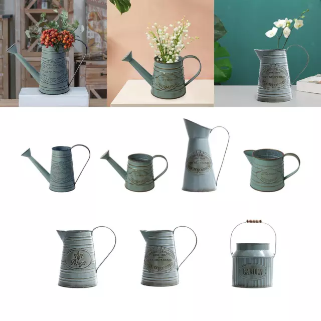 Watering Can Flowerpot Iron Kettle Flower Pot for Kitchen Garden Living Room
