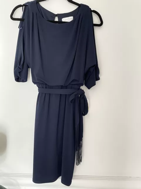 Jessica Simpson Navy Blouson Belted Dress Women's Size XS New with tag A25