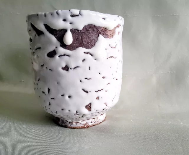JA81: Sencha Teebecher, weiße Glasur, von Kunisuke Nakahara, Japan, Hagi Ware