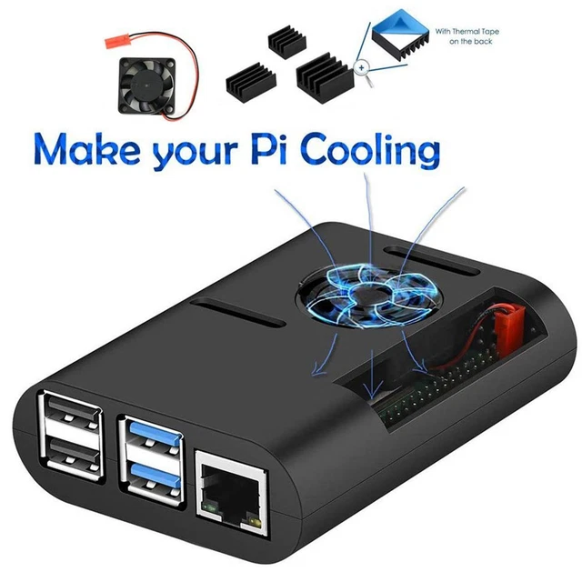 ASB for Raspberry Pi 4 Model B, Pi 4B, Pi 4 Case Shell Cover with Cooling Fan