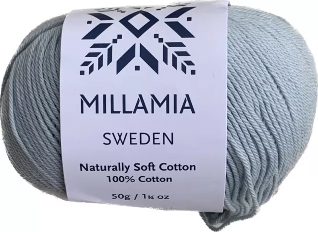 Millamia Sweden,Naturally Soft Cotton,100% Cotton,50g Baby Blue 323,165m