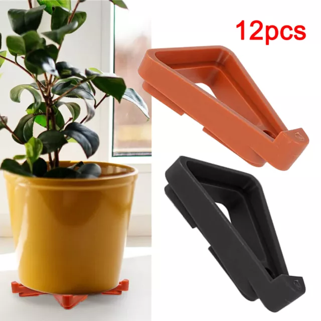 12/24X Invisible Low Profile Flower Pot Feet Garden Plant Pot Undercarriage Tray