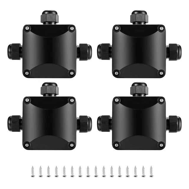 4 Pièces Boîte de Jonction IP68, Connecteur Étanche 3 Voies Connecteurs...