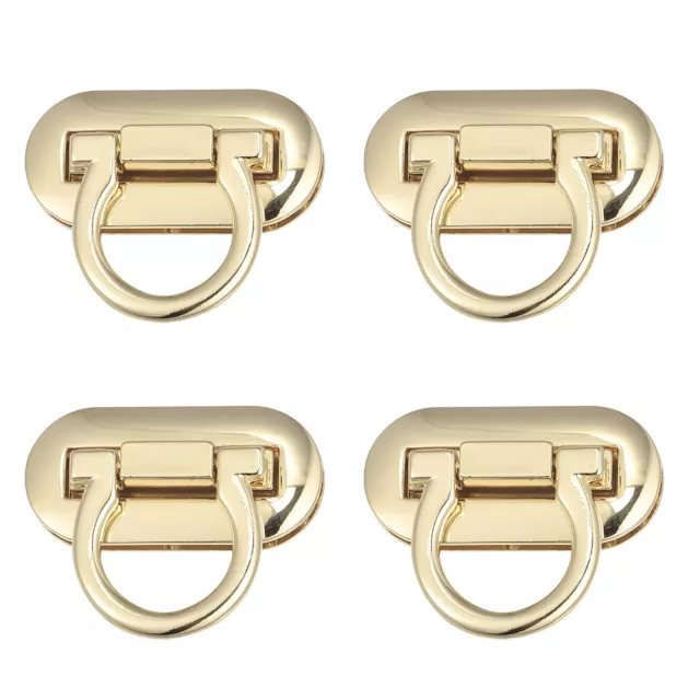 Turn Lock Clasp 42mm x 20mm Alloy Purse Closure Twist Lock 4Pcs(Light Gold)