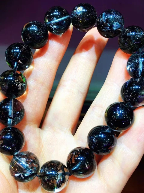 13mm Natural Pretty Herkimer Diamond Crystal Round Beads Bracelet AAAA