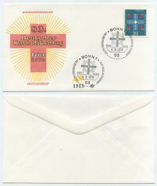 62141 - Mi.Nr. 648 - FDC - Bonn 4.9.1970 - Katholikentag