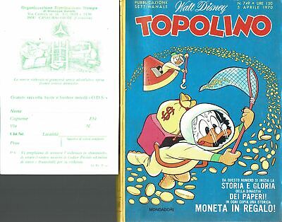 Topolino n. 749 con cartolina distr.stampe RARA ed.Walt Disney Mondadori