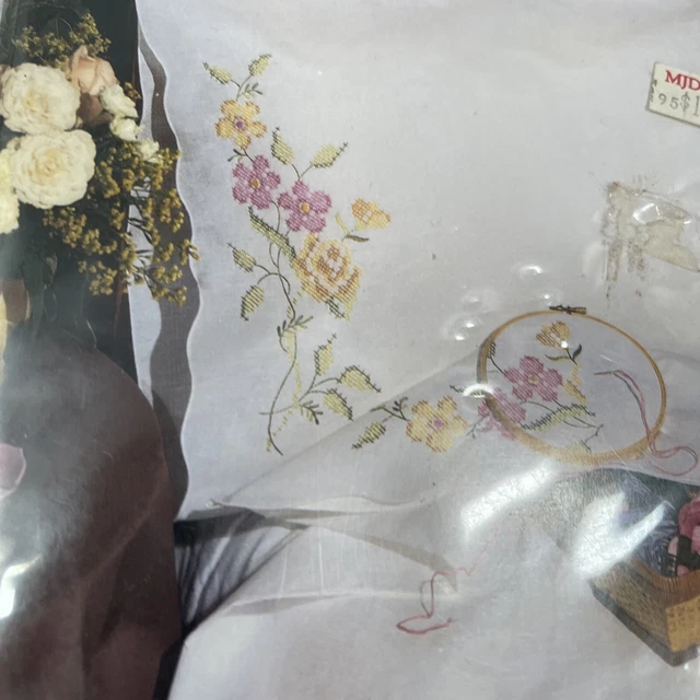 Par de fundas de almohada estampadas para bordar 20x30 pensamiento floral - #52