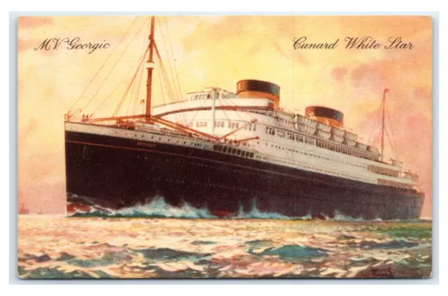 Postcard MV Georgic - Cunard White Star T24