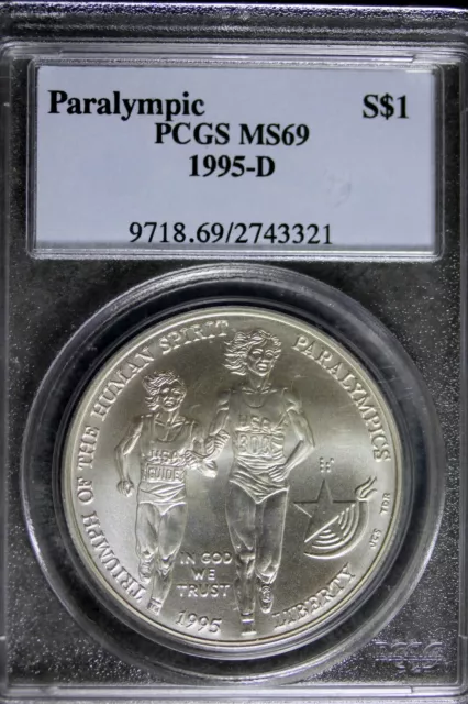 1995 - D PCGS MS69 PARALYMPIC Commemorative Dollar! #B23975