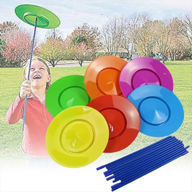 Flying Disc Acrobatic Turntable Clown Show Spinning Plates Sticks  Kids Adult