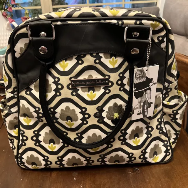 PETUNIA PICKLE BOTTOM 'Sashay Satchel' Fabric Backpack Diaper Bag NWT