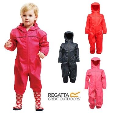 Regatta Kids Rain Suit Puddle Paddle Boys Girls All in One Splash Waterproof