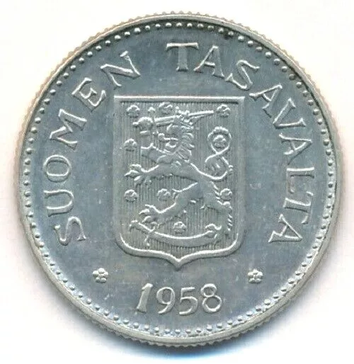 Finland 1958 200 markkaa Silver Coin (8.3g) grade .500