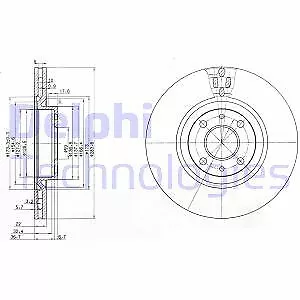 Disque de frein DELPHI BG2407 pour ABARTH ALFA ROMEO FIAT LANCIA