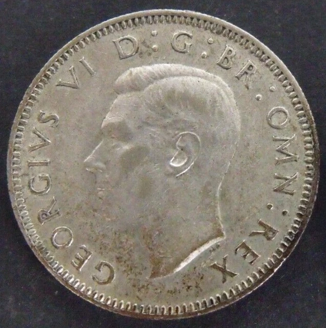 1945 GEORGE VI  SILVER SHILLING  ( 50% Silver )  British 1s Coin.   734