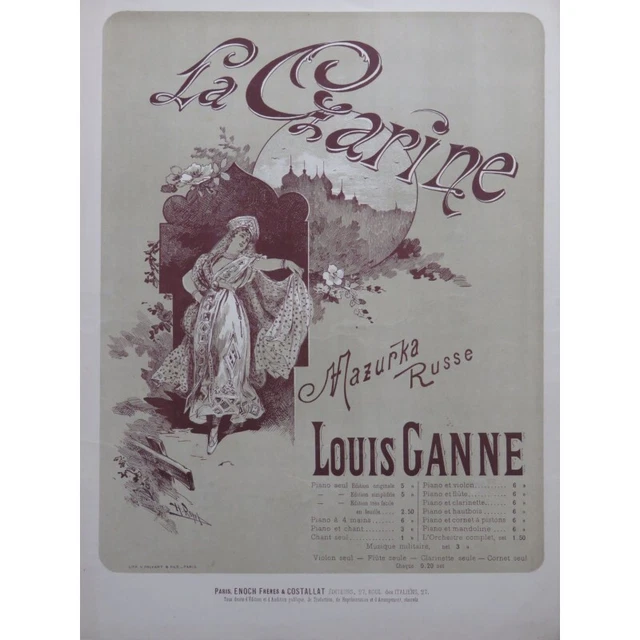 GANNE Louis La Czarine Piano ca1890