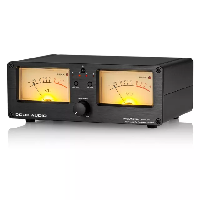 Dual Analoges VU-Meter DB Panel HiFi Verstärker / Lautsprecher Audio-Umschaltbox