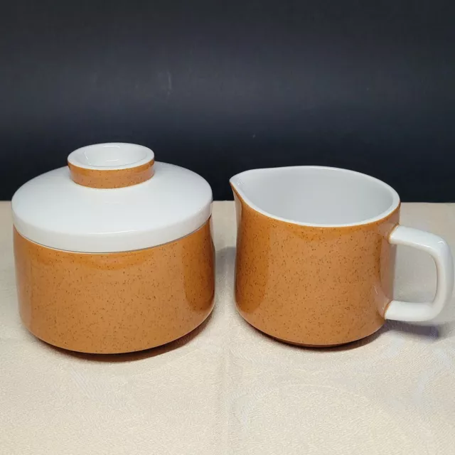 MIKASA MEDITERRAINIA Burnt Orange 4993  CREAMER SET Sugar Bowl and Jug