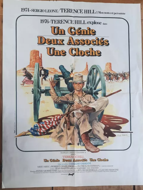 Affiche UN GENIE DEUX ASSOCIES UNE CLOCHE Damiano DAMIANI Terence HILL  60x80cm