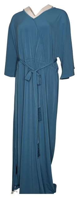 Haute Hippie Tribe Women's Dress Sz XL Knit Maxi w/ Fringe Belt Blue A394298