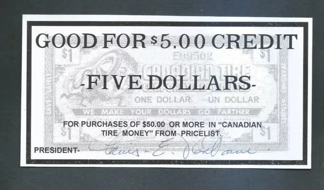 Canadian Tire Money - CTC - $5 Dollar Credit - Lou's Coupons - 2001