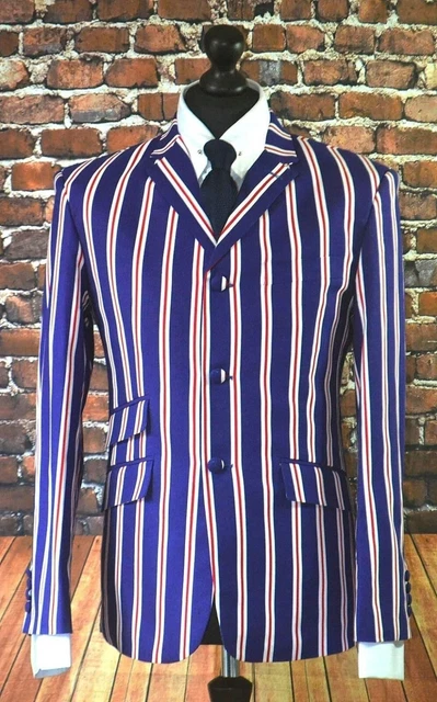Produktbild von MADCAP England Herren Boating Blazer – 60er Jahre Retro-Design, Gestreift, Slim Fit, Perfekt Für Business & Casual