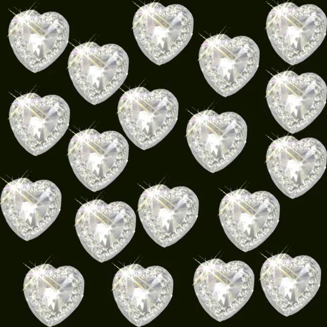 80 Selbstklebende Herzen Klar Acryl Diamant Strass Edelsteine App 12 X 12 Mm 2