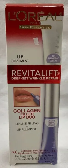 L'oreal Revitalift Lip Treatment Collagen Lip Filler Duo - Made In The Usa