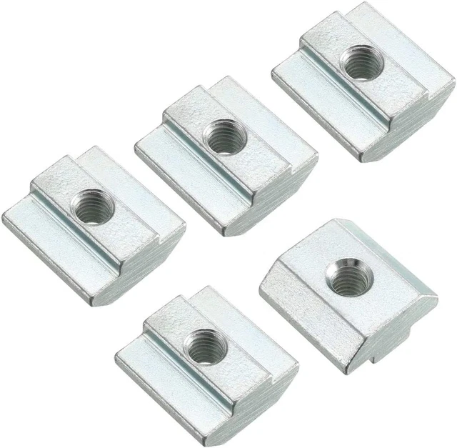 Slide in T-Nut, M6 Threaded for 4040 Series Aluminum Extrusions Profile, Pack of