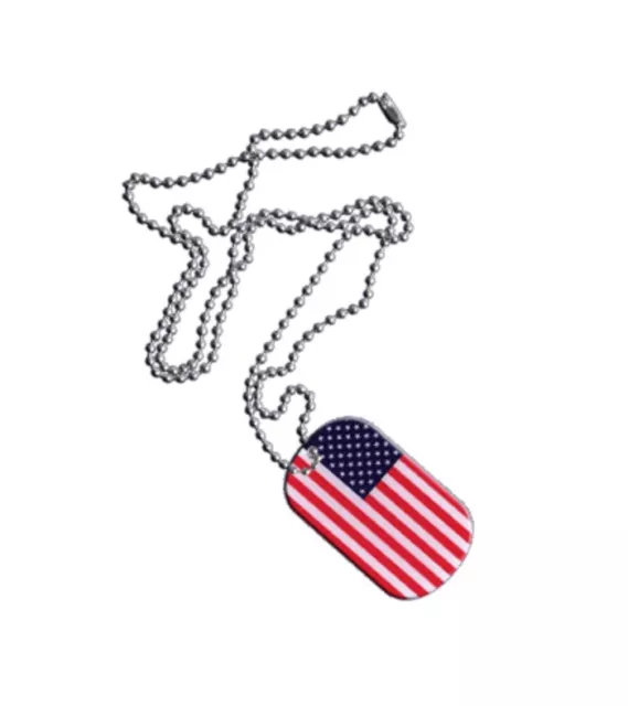 Dog Tag Fahne Flagge USA DogTag 3x5cm Kette mit Anhänger
