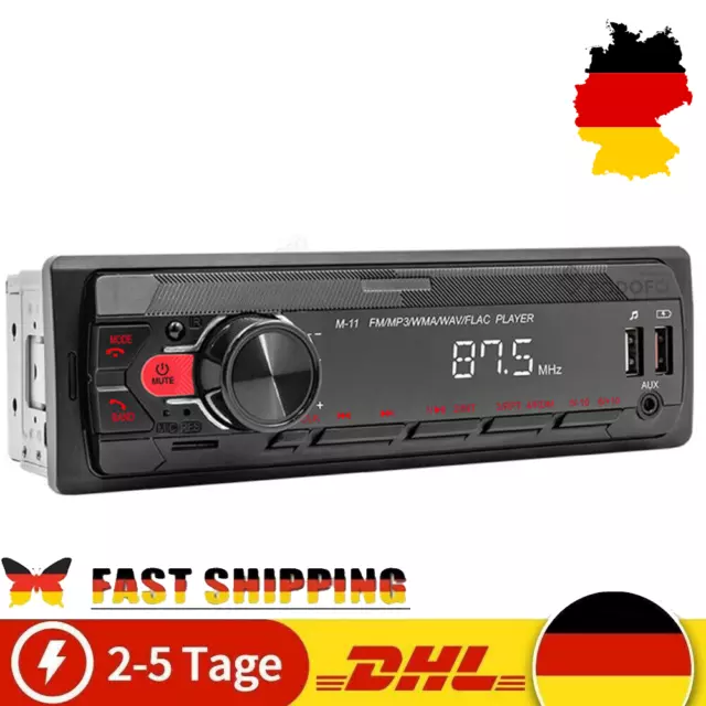 AUTORADIO Fernbedienung MIT BLUETOOTH-FREISPRECHEINRICHTUNG USB-AUX SD/MP3 1DIN